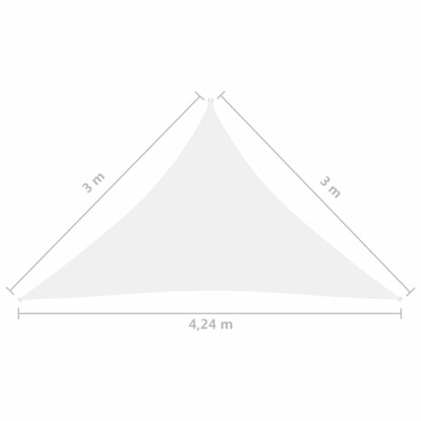 Zonnescherm driehoekig 3x3x4,24 m oxford stof wit 8720286120835 6