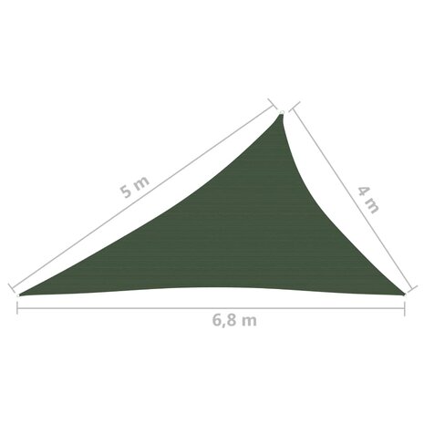 Zonnezeil 160 g/m² 4x5x6,8 m HDPE donkergroen 8720286100493 6