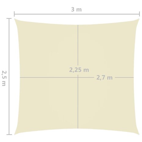 Zonnescherm rechthoekig 2,5x3 m oxford stof crèmekleurig 8720286120064 6