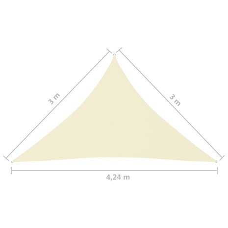 Zonnescherm driehoekig 3x3x4,24 m oxford stof crèmekleurig 8720286120286 6