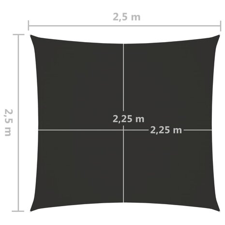 Zonnescherm vierkant 2,5x2,5 m oxford stof antracietkleurig 8720286118825 6