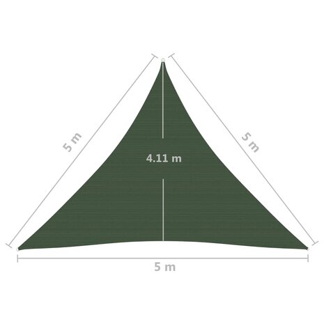 Zonnezeil 160 g/m² 5x5x5 m HDPE donkergroen 8720286100455 6