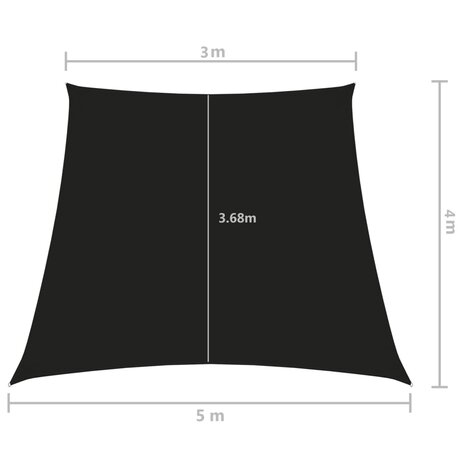 Zonnezeil trapezium 3/5x4 m oxford stof zwart 8720286125397 6