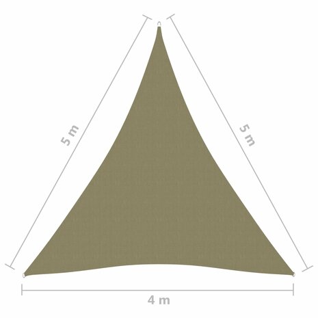 Zonnescherm driehoekig 4x5x5 m oxford stof beige 8720286119808 6