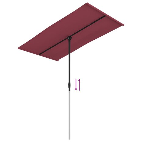 Parasol met aluminium paal 180x110 cm bordeauxrood 8719883763408 7