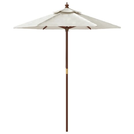 Parasol met houten paal 196x231 cm zandkleurig 8720845760434 4