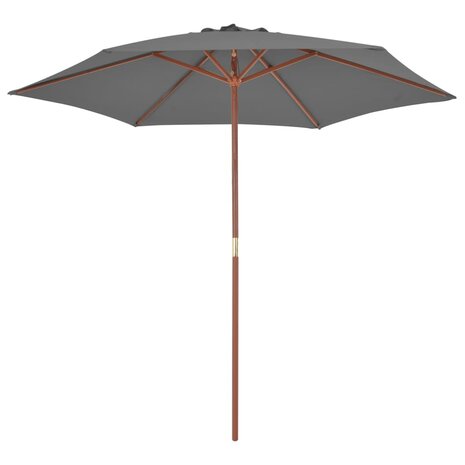 Parasol met houten paal 270 cm antraciet 8718475697541 2