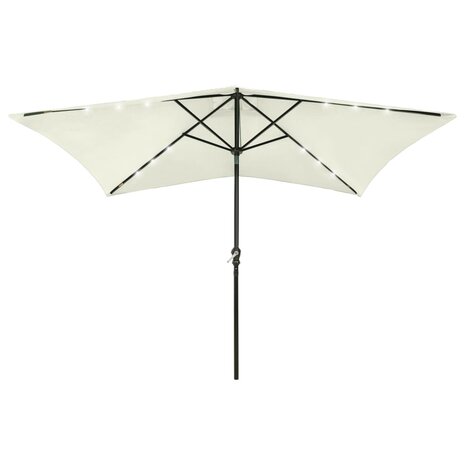 Parasol met LED&apos;s en stalen paal 2x3 m zandkleurig 8720286164693 1