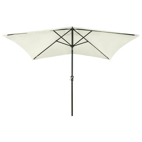 Parasol met LED&apos;s en stalen paal 2x3 m zandkleurig 8720286164693 2