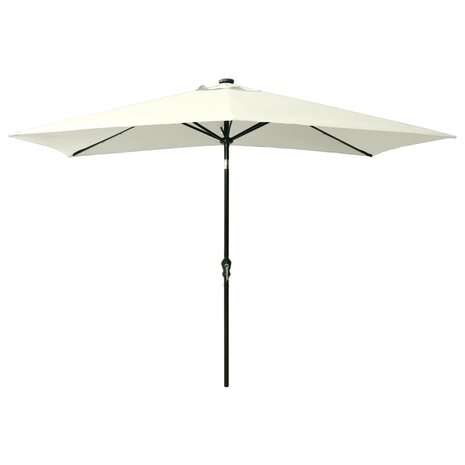 Parasol met LED&apos;s en stalen paal 2x3 m zandkleurig 8720286164693 3