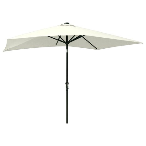 Parasol met LED&apos;s en stalen paal 2x3 m zandkleurig 8720286164693 4