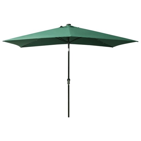 Parasol met LED&apos;s en stalen paal 2x3 m groen 8720286164686 3