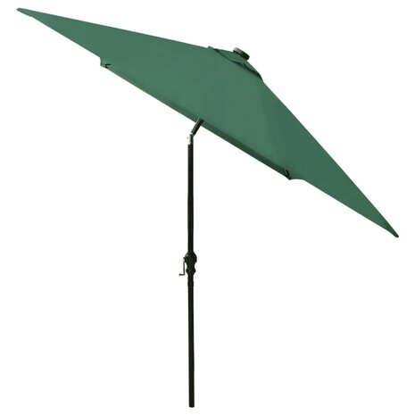 Parasol met LED&apos;s en stalen paal 2x3 m groen 8720286164686 5