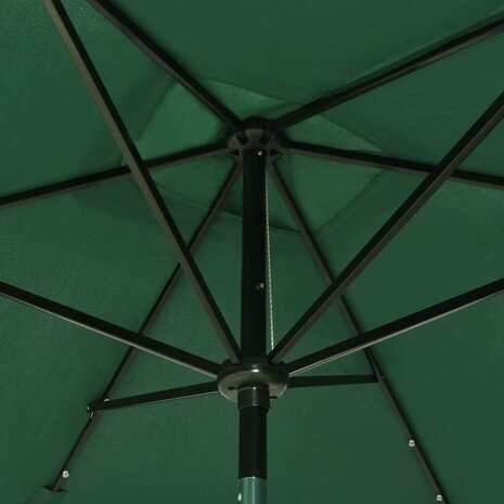 Parasol met LED&apos;s en stalen paal 2x3 m groen 8720286164686 9