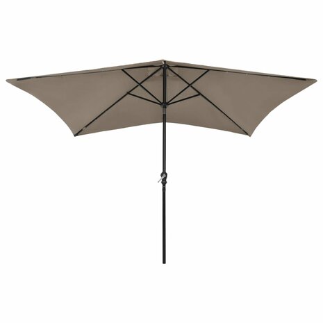 Parasol met LED&apos;s en stalen paal 2x3 m taupe 8720286164716 2