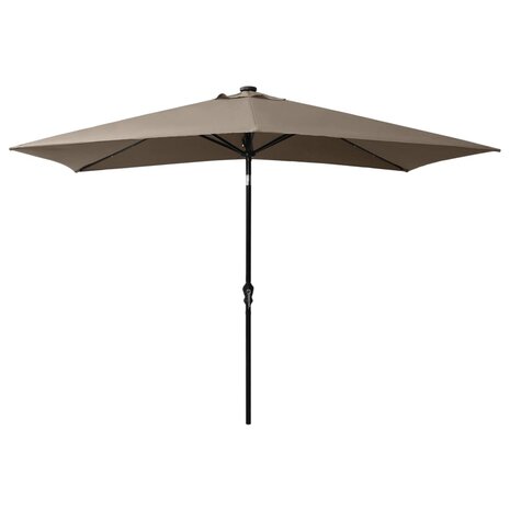 Parasol met LED&apos;s en stalen paal 2x3 m taupe 8720286164716 3