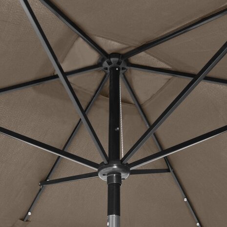 Parasol met LED&apos;s en stalen paal 2x3 m taupe 8720286164716 9