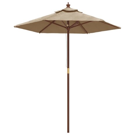 Parasol met houten paal 196x231 cm taupe 8720845760465 2