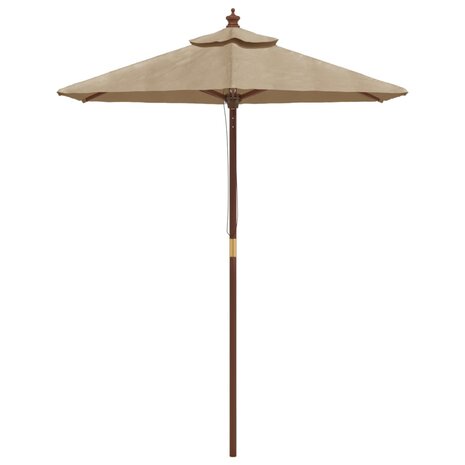 Parasol met houten paal 196x231 cm taupe 8720845760465 3