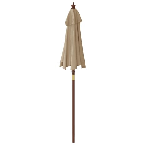 Parasol met houten paal 196x231 cm taupe 8720845760465 5