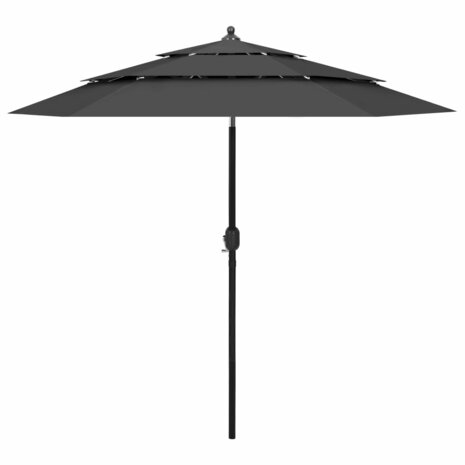 Parasol 3-laags met aluminium paal 2,5 m antracietkleurig 8720286165447 1