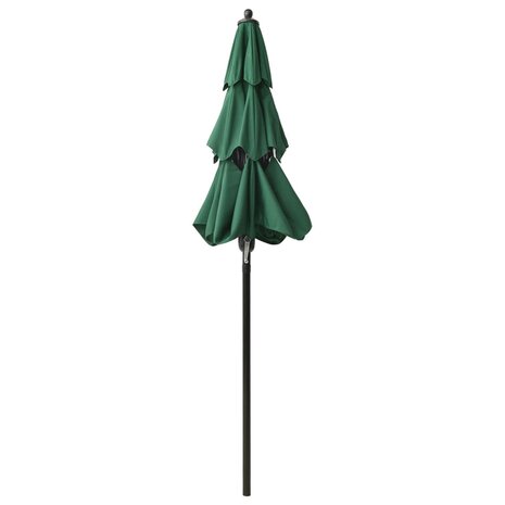 Parasol 3-laags met aluminium paal 2 m groen 8720286165355 4