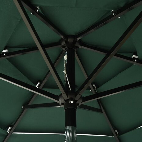 Parasol 3-laags met aluminium paal 2 m groen 8720286165355 5