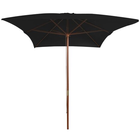 Parasol met houten paal 200x300 cm zwart 8720286164426 2