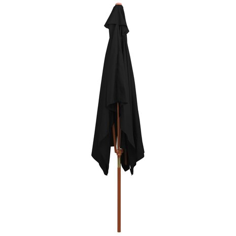 Parasol met houten paal 200x300 cm zwart 8720286164426 4