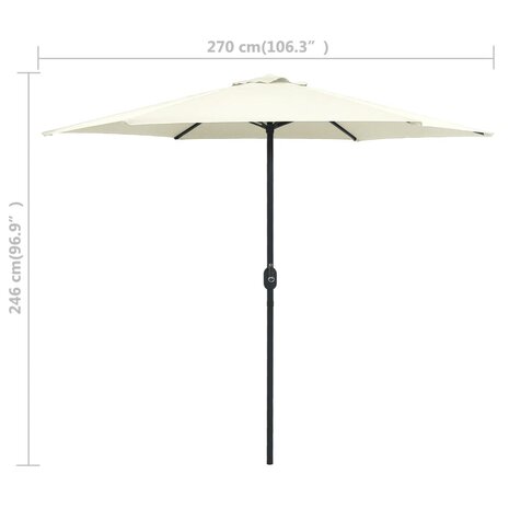 Parasol met aluminium paal 270x246 cm zandwit 8719883763538 6