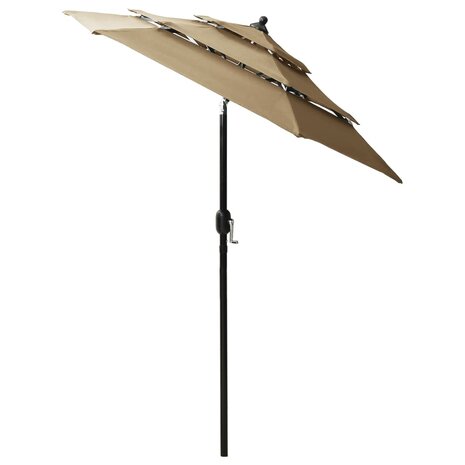 Parasol 3-laags met aluminium paal 2 m taupe 8720286165379 3