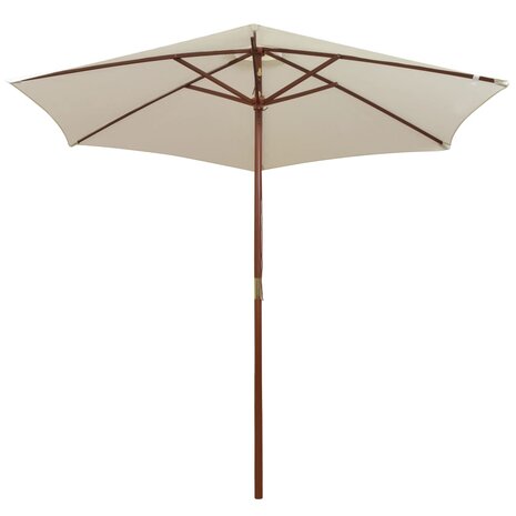 Parasol 270x270 cm houten paal crèmewit 8718475505501 2