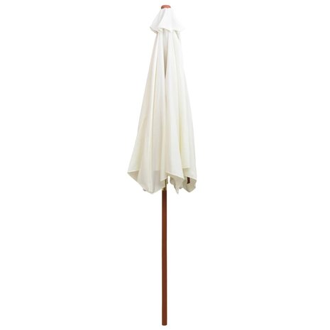 Parasol 270x270 cm houten paal crèmewit 8718475505501 4