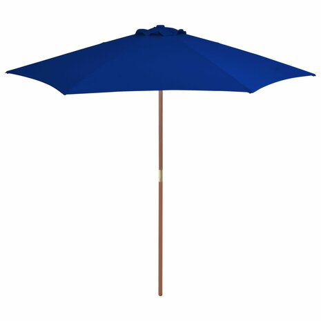 Parasol met houten paal 270 cm blauw 8720286164457 1