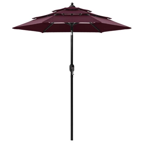 Parasol 3-laags met aluminium paal 2 m bordeauxrood 8720286165386 1