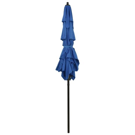 Parasol 3-laags met aluminium paal 2x2 m azuurblauw 8720286165331 4