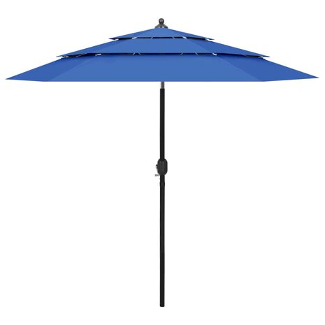 Parasol 3-laags met aluminium paal 2,5 m azuurblauw 8720286165492 1