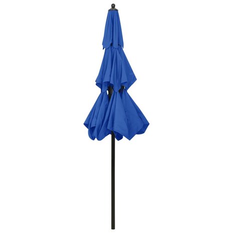 Parasol 3-laags met aluminium paal 2,5 m azuurblauw 8720286165492 4