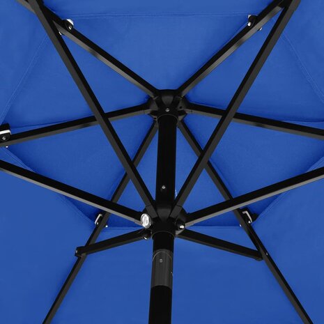 Parasol 3-laags met aluminium paal 2,5 m azuurblauw 8720286165492 5