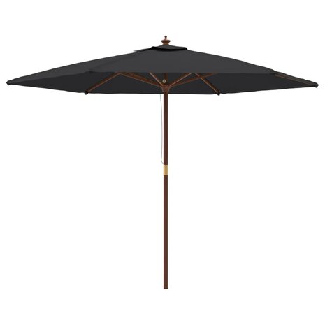 Parasol met houten paal 299x240 cm zwart 8720845760571 2