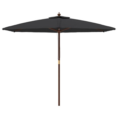 Parasol met houten paal 299x240 cm zwart 8720845760571 3