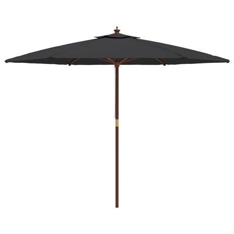 Parasol met houten paal 299x240 cm zwart 8720845760571 4