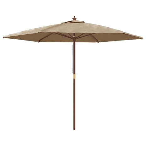 Parasol met houten paal 299x240 cm taupe 8720845760540 2