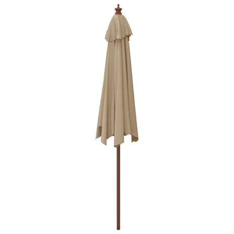 Parasol met houten paal 299x240 cm taupe 8720845760540 5