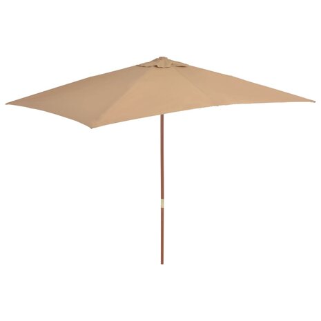 Parasol met houten paal 200x300 cm taupe 8718475697534 1