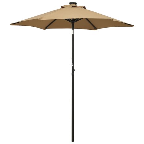 Parasol met LED-verlichting 200x211 cm aluminium taupe 8720286115497 1