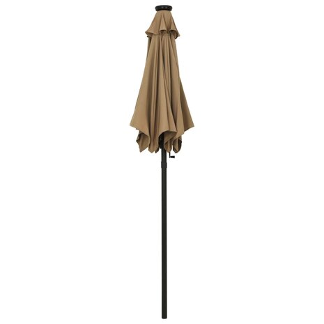 Parasol met LED-verlichting 200x211 cm aluminium taupe 8720286115497 3