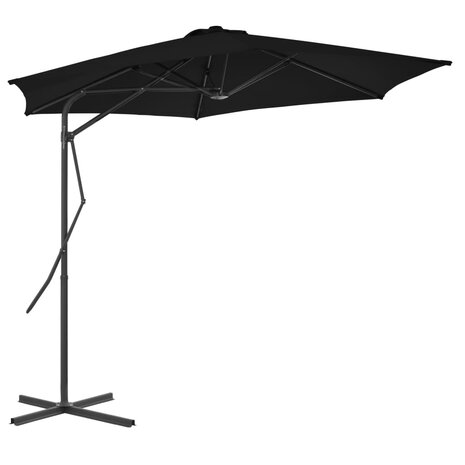 Parasol met stalen paal 300x230 cm zwart 8720286114964 1