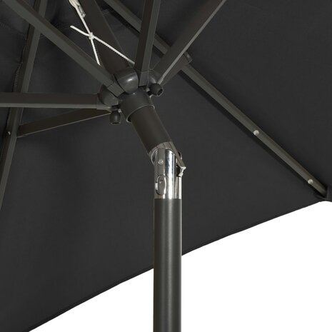 Parasol met LED-verlichting 200x211 cm aluminium zwart 8720286115527 6