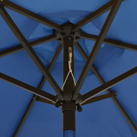 Parasol met LED-verlichting 200x211 cm aluminium azuurblauw 8720286115534 5